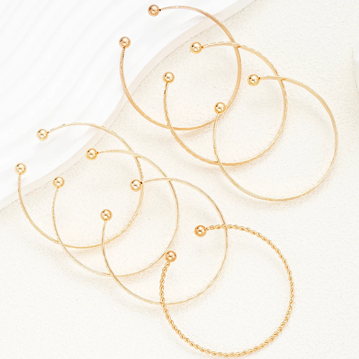 Engraved Vintage-Inspired Gold Bracelet Set