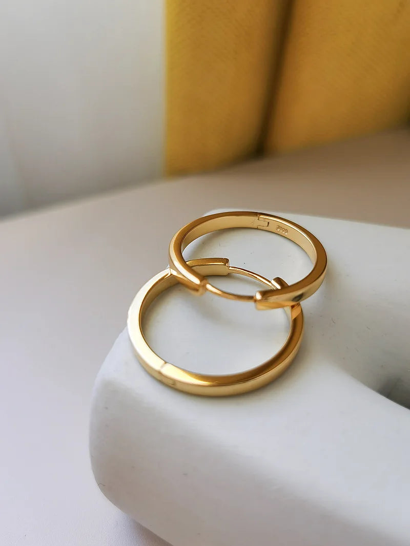 Glossy Gold Hoop Earrings