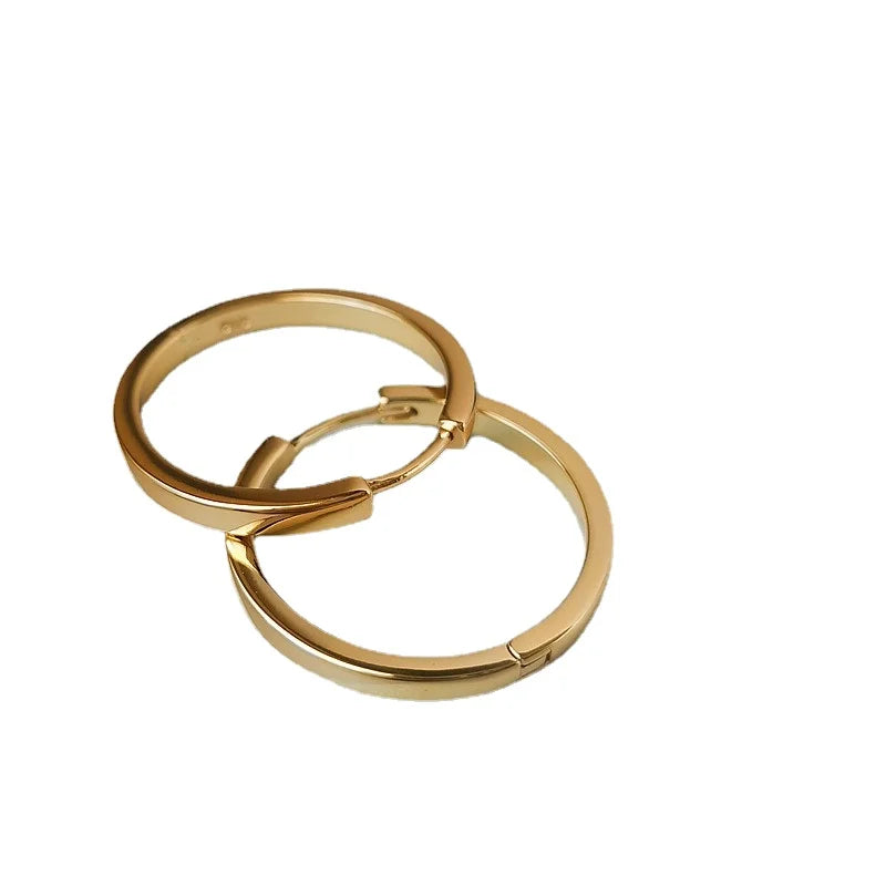 Glossy Gold Hoop Earrings