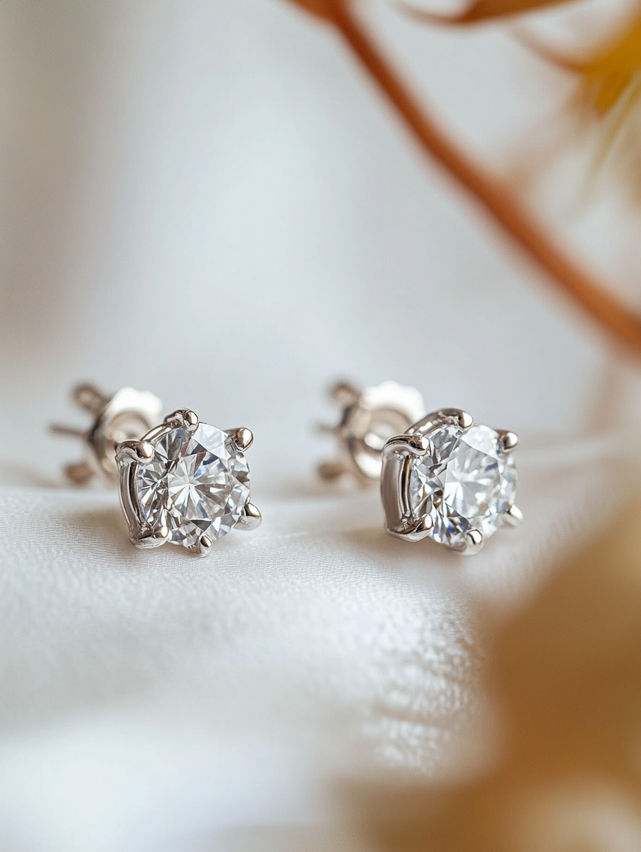 Solitaire Stud Earrings