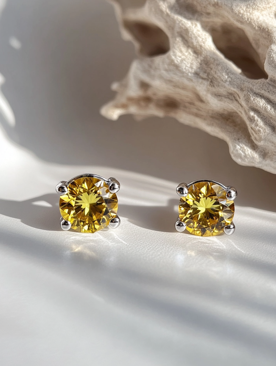 Solitaire Stud Earrings